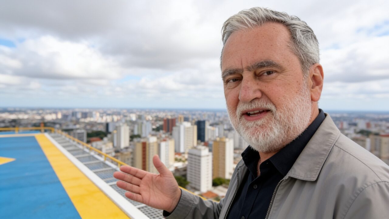 Reinaldo Bessa no heliponto do Iguaçu 2820