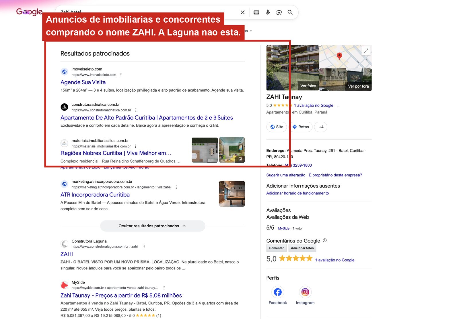 anúncios sobre o nome ZAHI