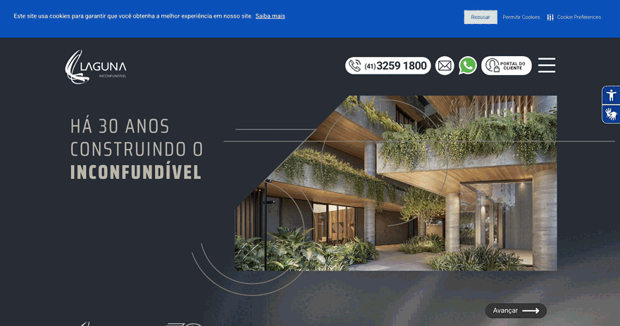 o slider do hero girando: abre nos 30 anos e rotaciona pelos empreendimentos