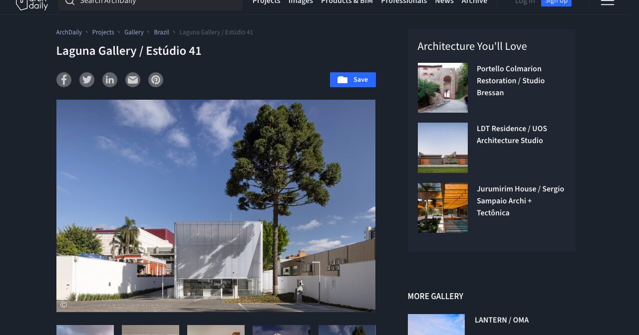 o prédio na ArchDaily, creditado ao arquiteto