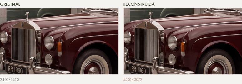 Original e reconstrução, mesmo recorte